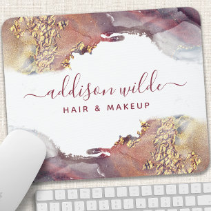 Tapis De Souris Encre D'Aquarelle Liquide D'Art Moderne Purple Et