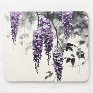 Tapis De Souris Encre de la nature des fleurs violettes