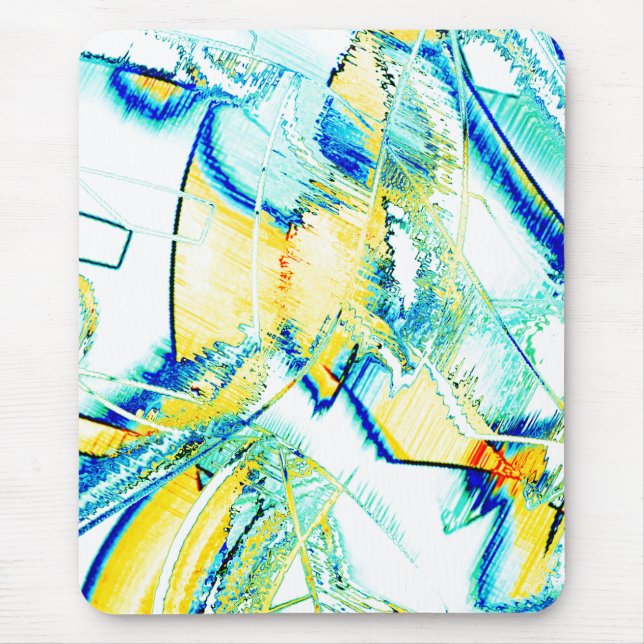 Tapis De Souris encre glissante no, image avec taches jaunes, bleu (Devant)