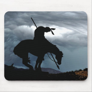 Tapis De Souris End of the Trail Silhouette With Storm Mouse Pad