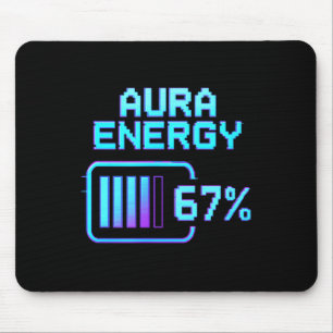 Tapis De Souris Énergie Aura à 67 Mème Drôle Six Sept Gen Alpha