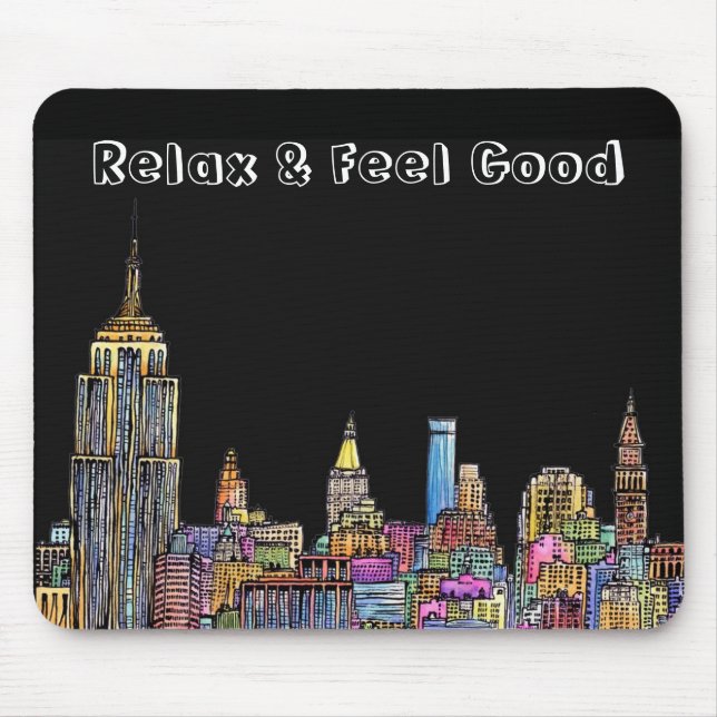 Tapis De Souris : : : Énergie de New York : : : Mousepad (noir) (Devant)