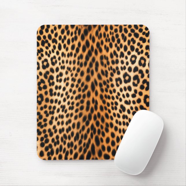 Tapis De Souris Énergie Léopard Sauvage – Mode Imprimée Animale Au (Avec souris)