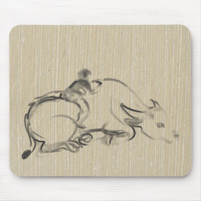 Tapis De Souris Enfant de buffles d'eau Souris chinois Ox Année 20 (Devant)