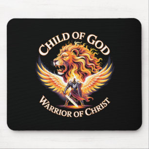 Tapis De Souris Enfant de Dieu Guerrier du Christ Lion Chrétien