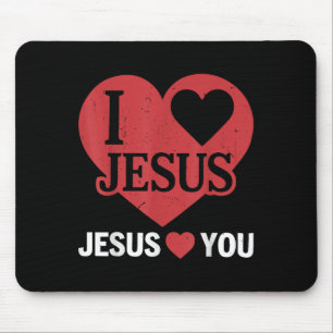 Tapis De Souris Enfant J'Aime Jésus Vous Aime Moi Chrétien Dieu Ai