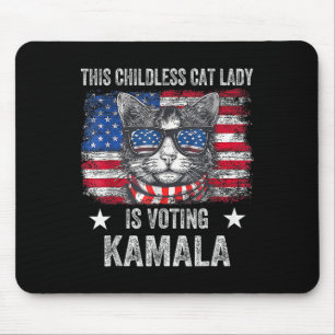 Tapis De Souris Enfant Lady Chat Vote Kamala Harris 2024 Us