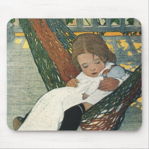 Tapis De Souris Enfant vintage avec poupée par Jessie Willcox Smit