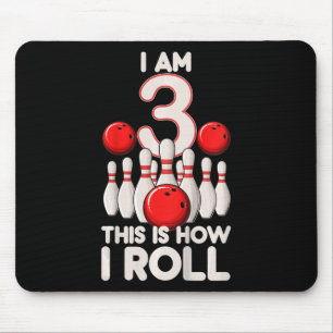Tapis De Souris Enfants 3 ans Vieux Bowling Party 3e anniversaire