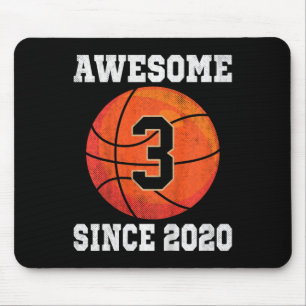 Tapis De Souris Enfants 3e anniversaire de basket-ball Lover 3 ans