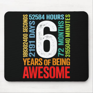 Tapis De Souris Enfants 6ème Anniversaire 6 Ans 72 Mois Garçons Fi
