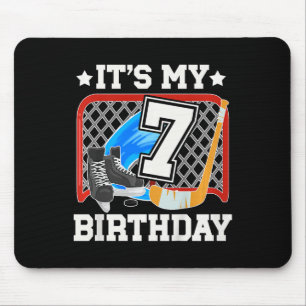 Tapis De Souris Enfants 7e anniversaire hockey sur glace garçon 7