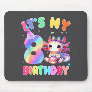 Tapis De Souris Enfants 8 Ans Anniversaire Mignon Axolotl C'est Mo