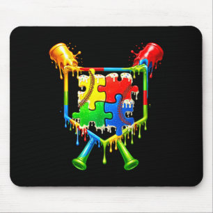 Tapis De Souris Enfants autisme sensibilisation baseball glace gou