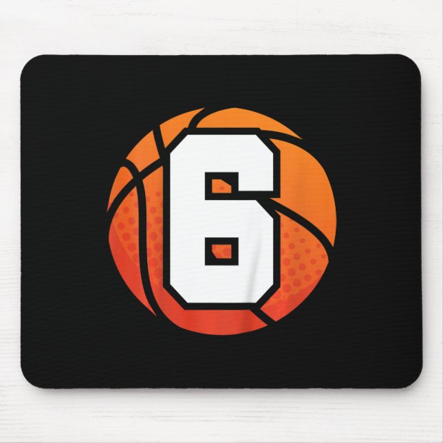Tapis De Souris Enfants Basketball Anniversaire 6 Nombre Enfants B (Devant)