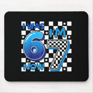 Tapis De Souris Enfants Bleu à Carreaux J'avais 6 ans Je suis 7 Dr