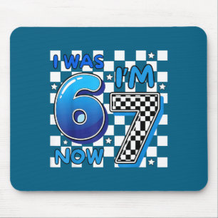 Tapis De Souris Enfants Bleu Carreaux J'avais 6 ans Maintenant je 
