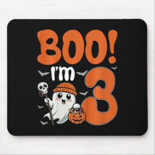 Tapis De Souris Enfants Boo I'm 3 Halloween Citrouille Éffrayant 3
