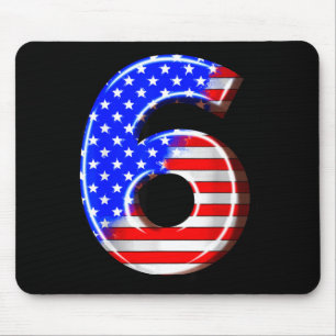 Tapis De Souris Enfants de 6 ans Drapeau Amérique USA 6e anniversa