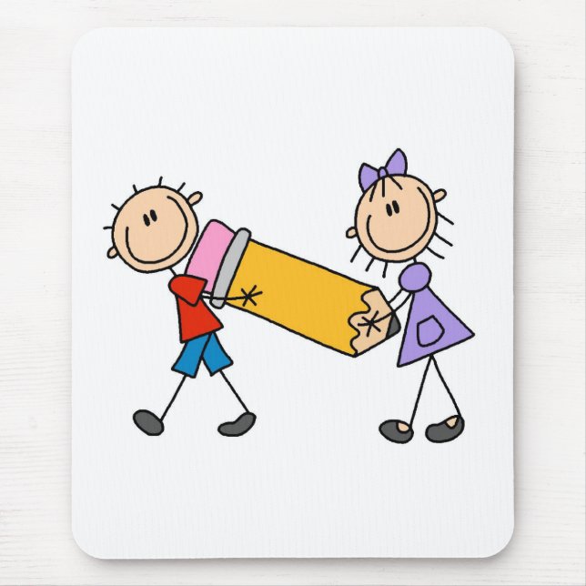 Tapis De Souris Enfants de bâton avec le crayon (Devant)