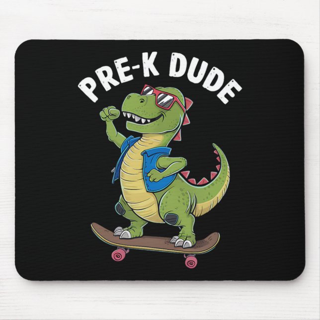 Tapis De Souris Enfants de maternelle skateboard dinosaure Prek me (Devant)
