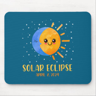 Tapis De Souris Enfants Drôle Éclipse Solaire Totale 8 Avril