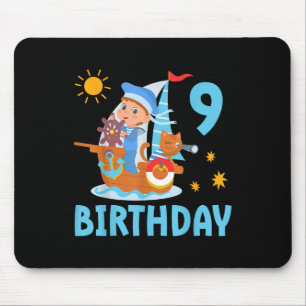 Tapis De Souris Enfants drôles 9e anniversaire Voilier Voile Boa