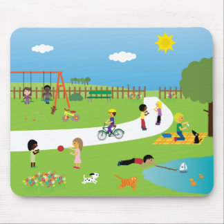 Tapis De Souris Enfants et animaux familiers mignons de bande