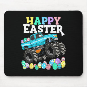 Tapis De Souris Enfants Garçons Joyeuses Pâques Monster Truck Œufs