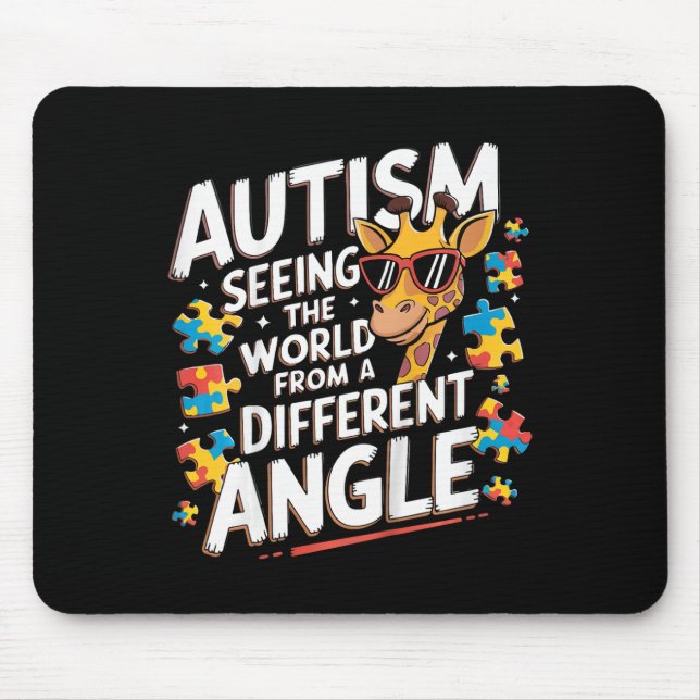 Tapis De Souris Enfants Giraffe Autisme Voir Monde Différent Angle (Devant)
