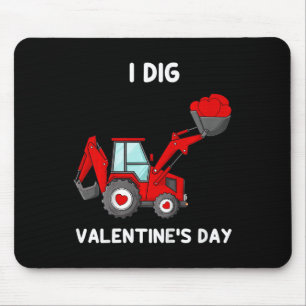 Tapis De Souris Enfants Je Creuse Valentines Jour Coeurs Tracteur