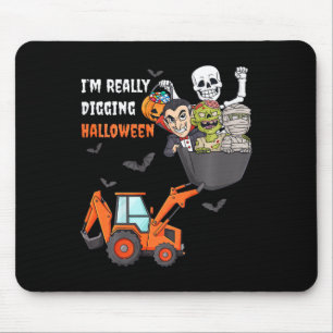 Tapis De Souris Enfants Je creuse vraiment Halloween Squelette Zom
