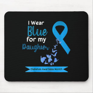 Tapis De Souris Enfants Je Porte Du Bleu Pour Ma Fille Diabète Lau
