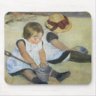 Tapis De Souris Enfants jouant sur la plage par Mary Cassatt