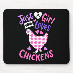 Tapis De Souris Enfants Juste Une Fille Qui Aime Les Poules Poule