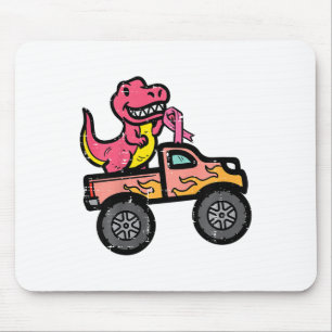 Tapis De Souris Enfants Pink Dino Monster Camion cancer du sein de