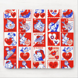 Tapis De Souris Enfants Saint Valentin Salutations Câlins Baisers 