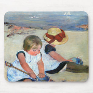 Tapis De Souris Enfants sur la plage, Cassatt