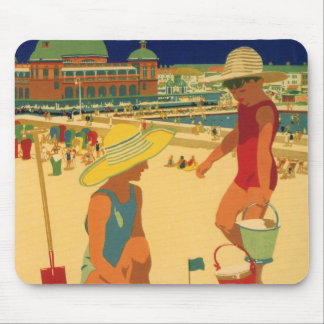 Tapis De Souris Enfants vintages, Soeurs Famille Vacances à la Pla