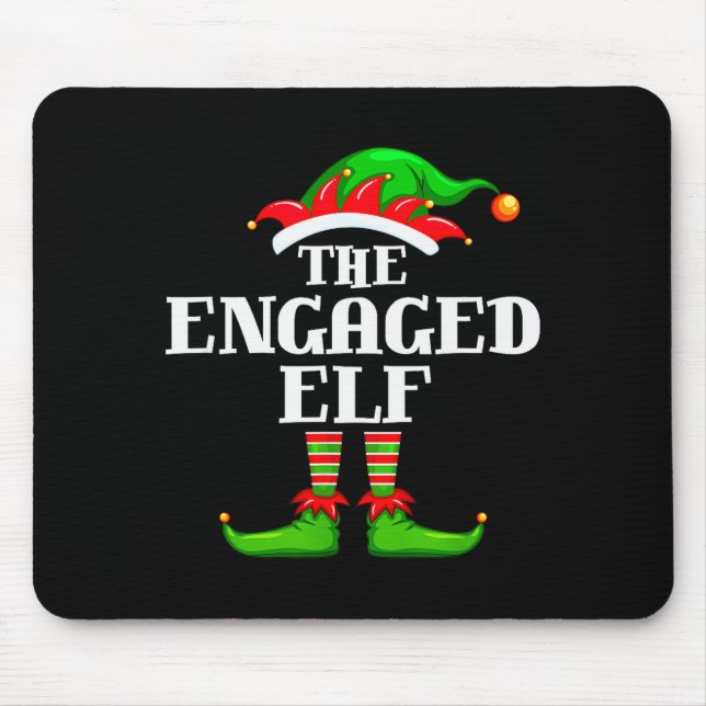 Tapis De Souris Engaged Elf Matching Family Group Christmas Party  (Devant)