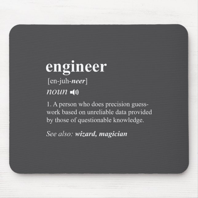 Tapis De Souris Engineer Definition Funny Engineering Mechanical C (Devant)