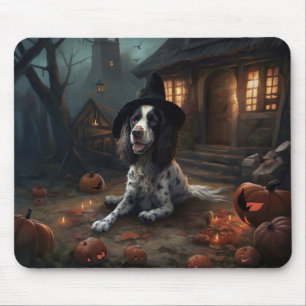 Tapis De Souris English Springer Spaniel Citrouilles Halloween Épo