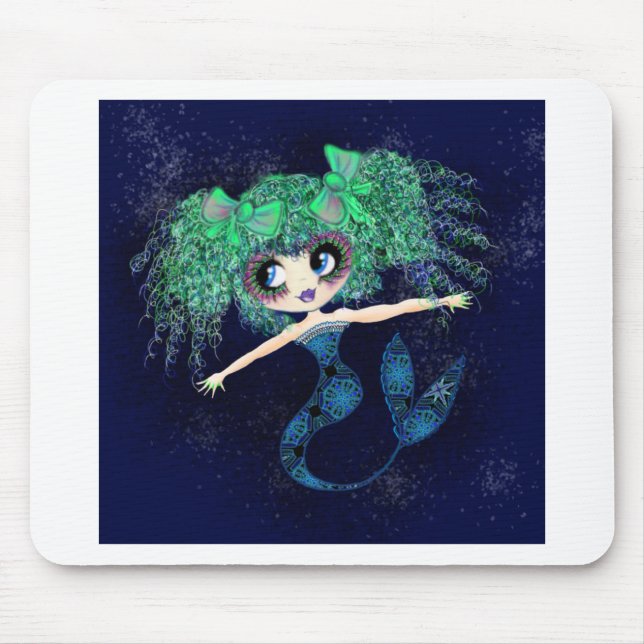 Tapis De Souris Enigmatic Kawaii Mermaid (Devant)