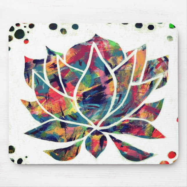 Tapis De Souris Enigmatic Oriental Lotus Flower Original Abstrait (Devant)