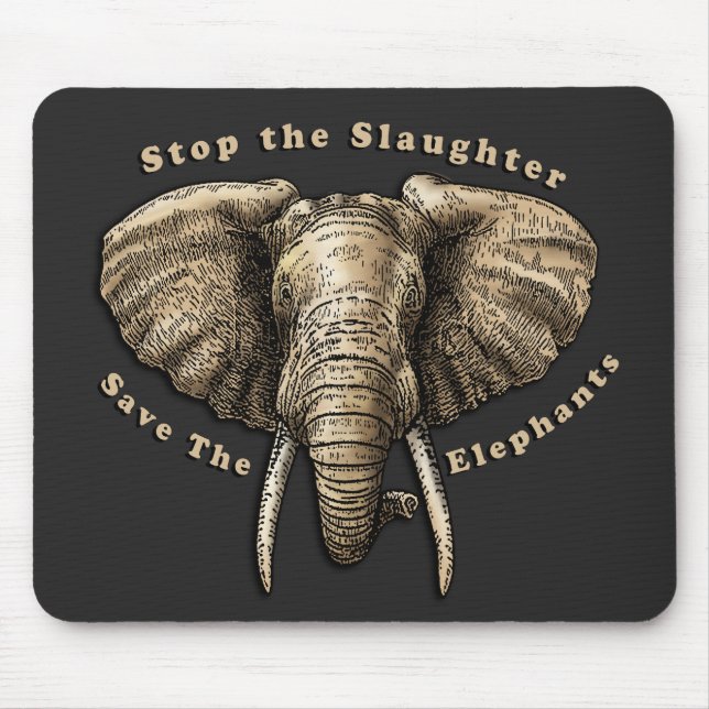 Tapis De Souris Enregistrer le graphique des éléphants (Devant)