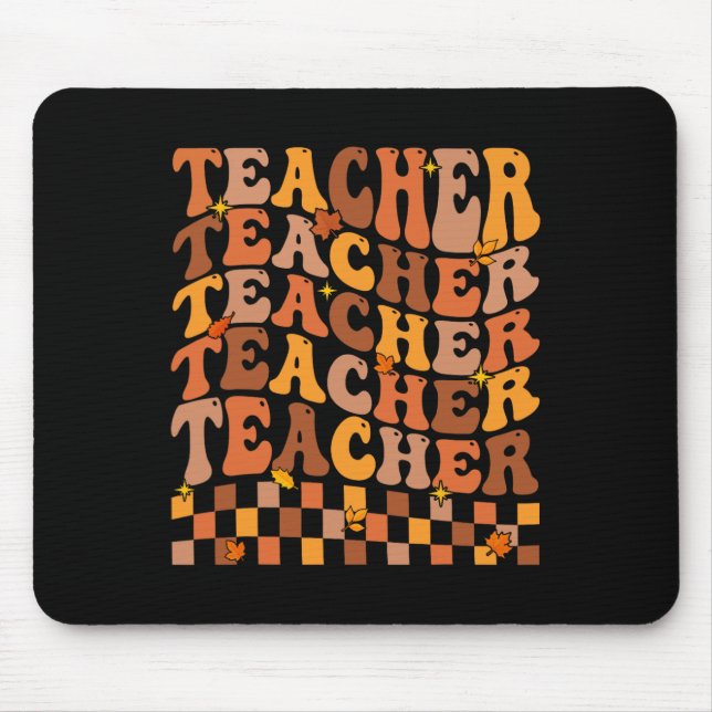 Tapis De Souris Enseignant Automne Vibes Retour À L'École Maple Le (Devant)