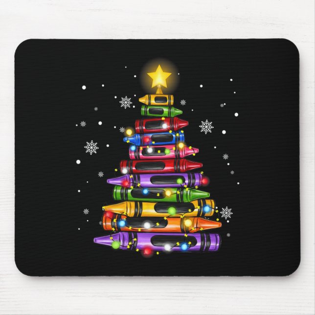 Tapis De Souris Enseignant Crayon Christmas Tree Lights Ecole étud (Devant)