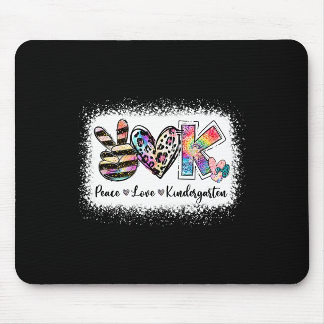 Tapis De Souris Enseignant de l'année Peace Love Kindergarten Team (Devant)