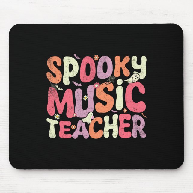 Tapis De Souris Enseignant de musique Halloween Enseignant Éffraya (Devant)