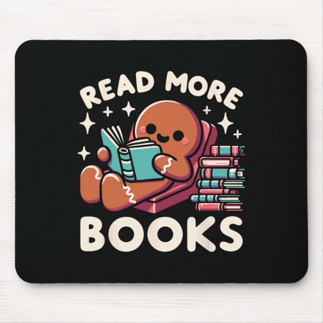 Tapis De Souris Enseignant de Noël Lire plus Livres Fun Femmes (Devant)